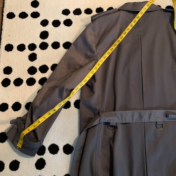 Vintage 90s Nino Cerruti Double Breasted Belted Grey Trench Coat - Picture 15 of 15